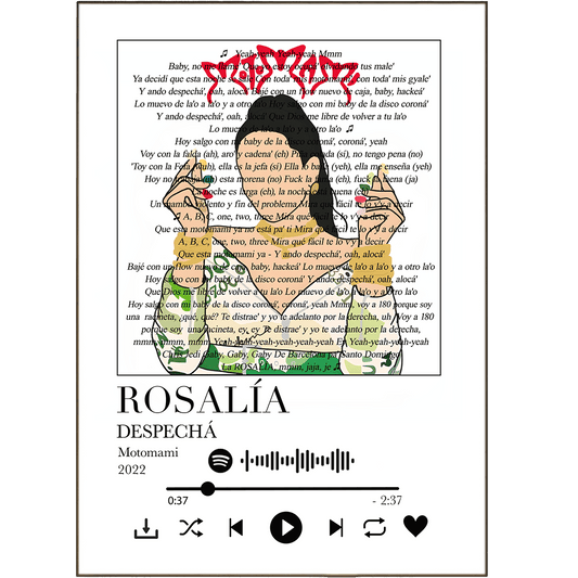 Rosalia - Despecha Prints - 98typessong lyric prints