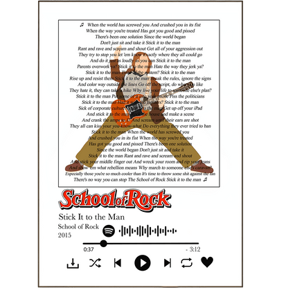 School of Rock - Stick It To The Man Prints - 98typessong lyric prints