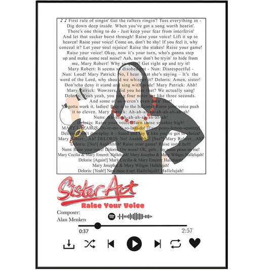 Sister Act - Raise your voice Musical Prints - 98typessong lyric prints