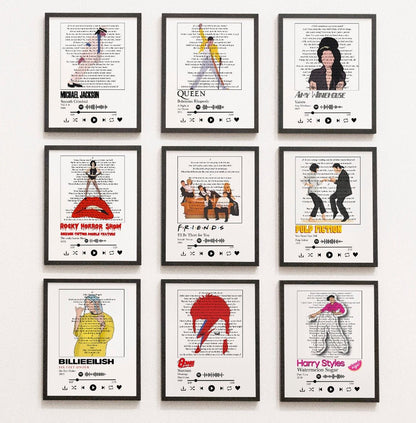 Six Musical - No way Prints - 98typessong lyric prints