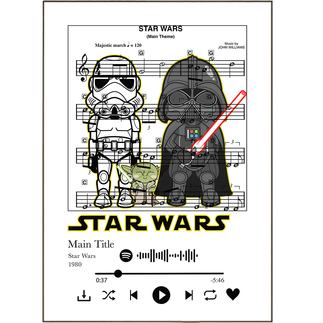 Star Wars Theme Prints - 98typessong lyric prints