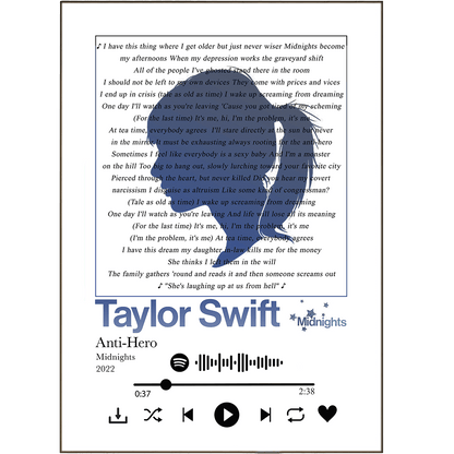Taylor Swift - I Can Do It With a Broken Heart Lyric Posters - 98typessong lyric prints