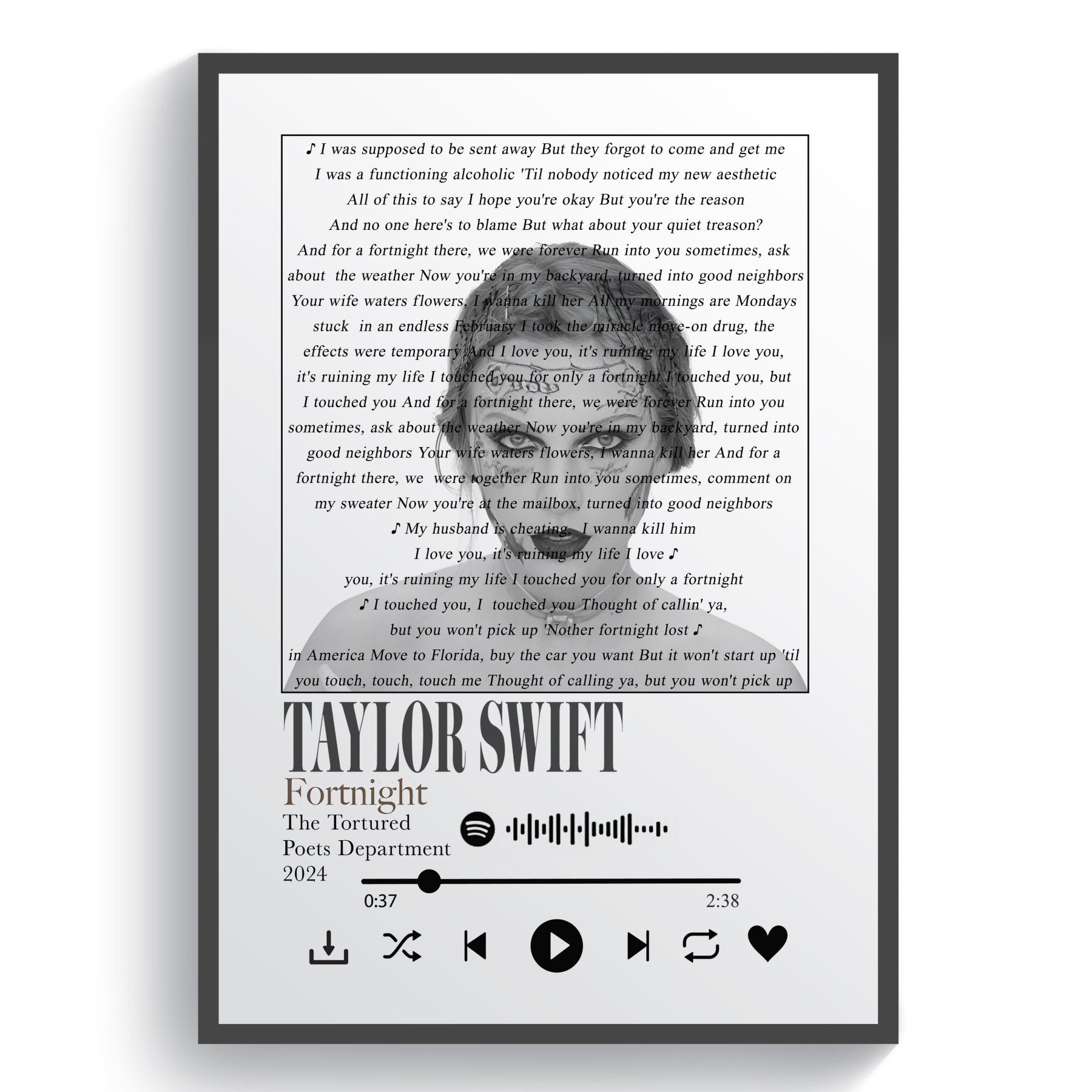 Taylor Swift - I Can Do It With a Broken Heart Lyric Posters - 98typessong lyric prints