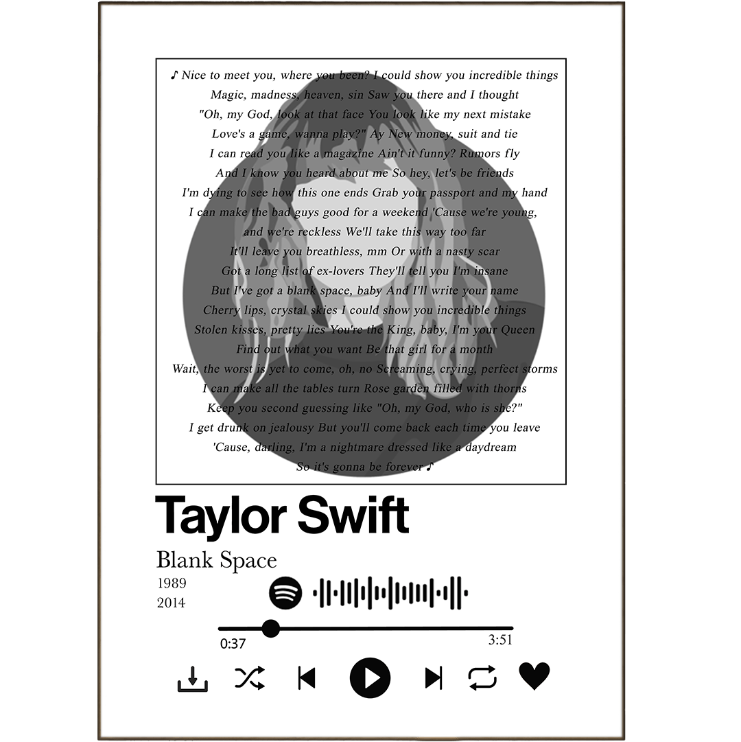 Taylor Swift - I Can Do It With a Broken Heart Lyric Posters - 98typessong lyric prints