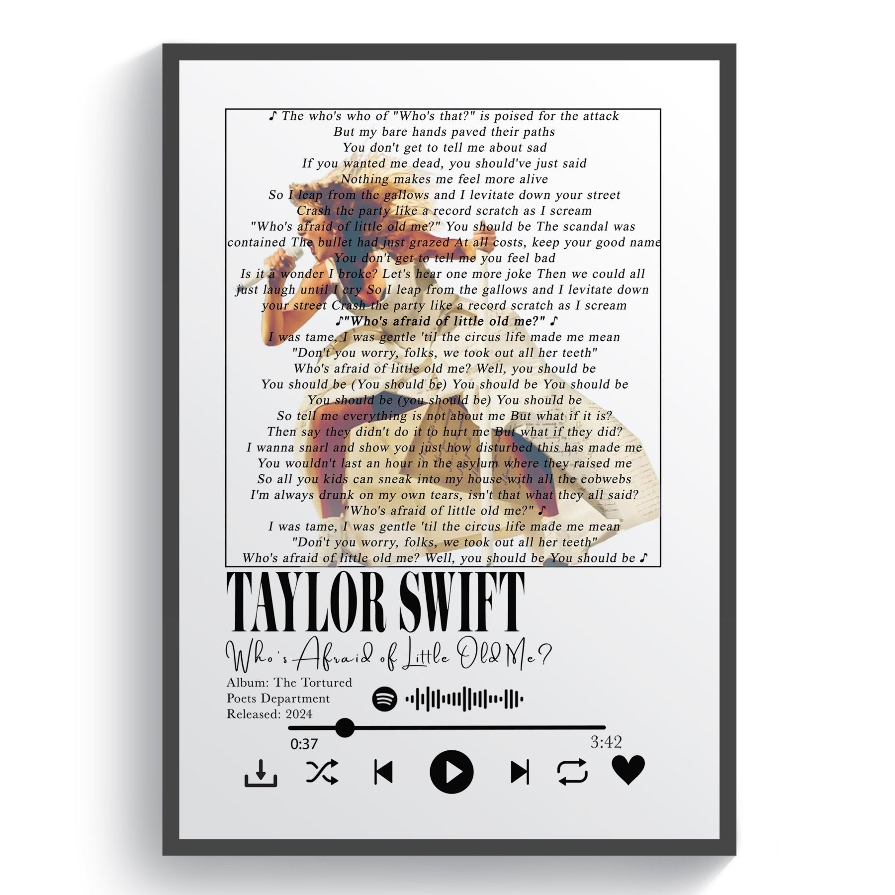 Taylor Swift - I Can Do It With a Broken Heart Lyric Posters - 98typessong lyric prints