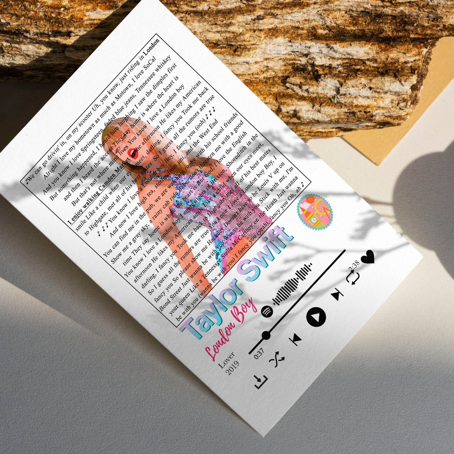 Taylor Swift - London Boy Lyrics Prints - 98typessong lyric prints