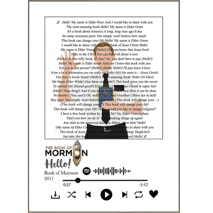 The Book of Mormon - Hello Prints - 98typessong lyric prints