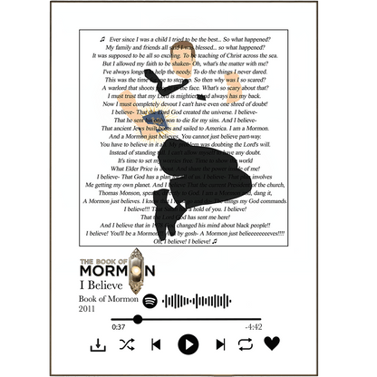 The Book of Mormon - I Believe Prints - 98typessong lyric prints