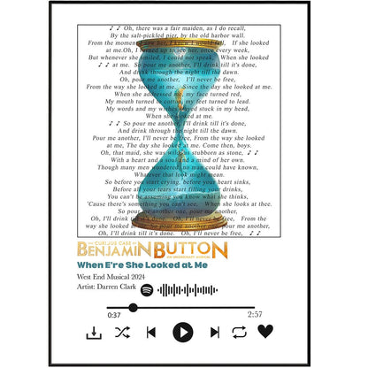 The Curious Case of Benjamin Button Musical Prints - 98typessong lyric prints