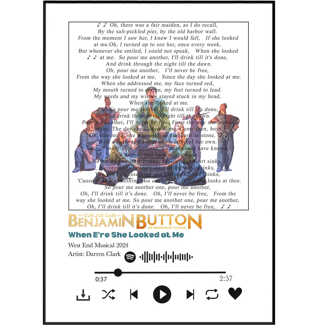 The Curious Case of Benjamin Button Musical Prints - 98typessong lyric prints