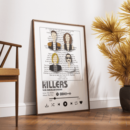 The Killers - Mr brightside Lyrics Prints - 98typessong lyric prints
