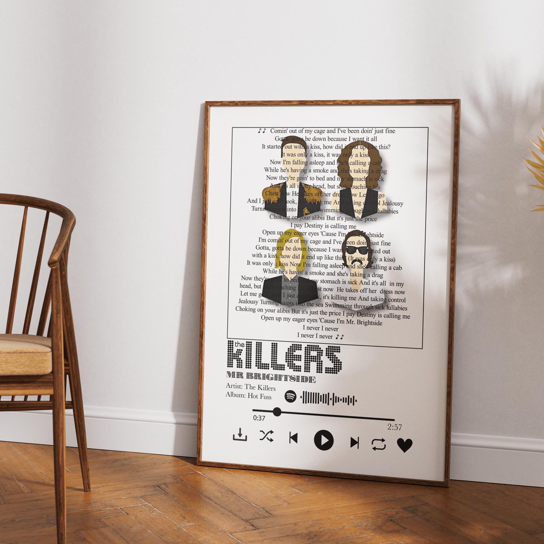 The Killers - Mr brightside Lyrics Prints - 98typessong lyric prints
