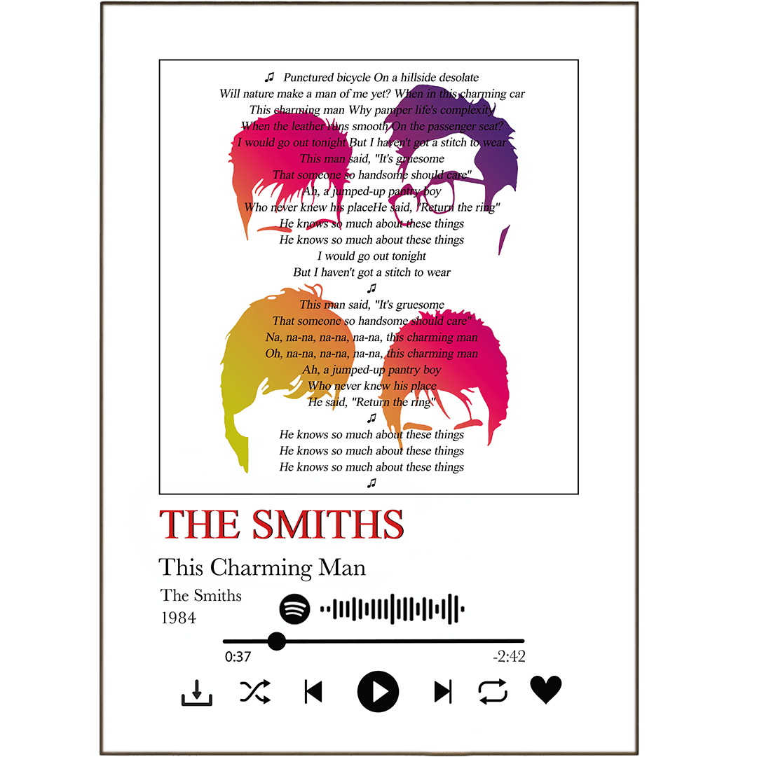 The Smiths - This Charming Man Prints - 98typessong lyric prints