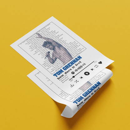 Tom Grennan - How does it feel lyrics Prints - 98typessong lyric prints