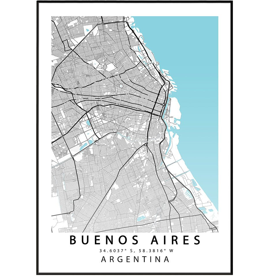 Buenos Aires City Street Map - 98typesSur america Maps