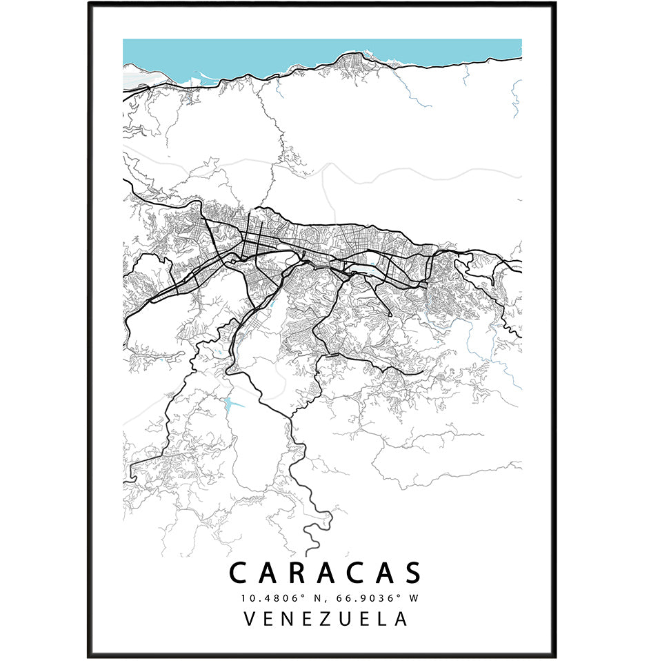 Caracas Venezuela Print - 98typesSur america Maps