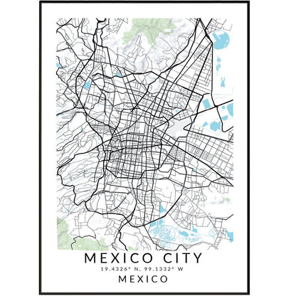 Mexico City Street Map Posters - 98typesSur america Maps