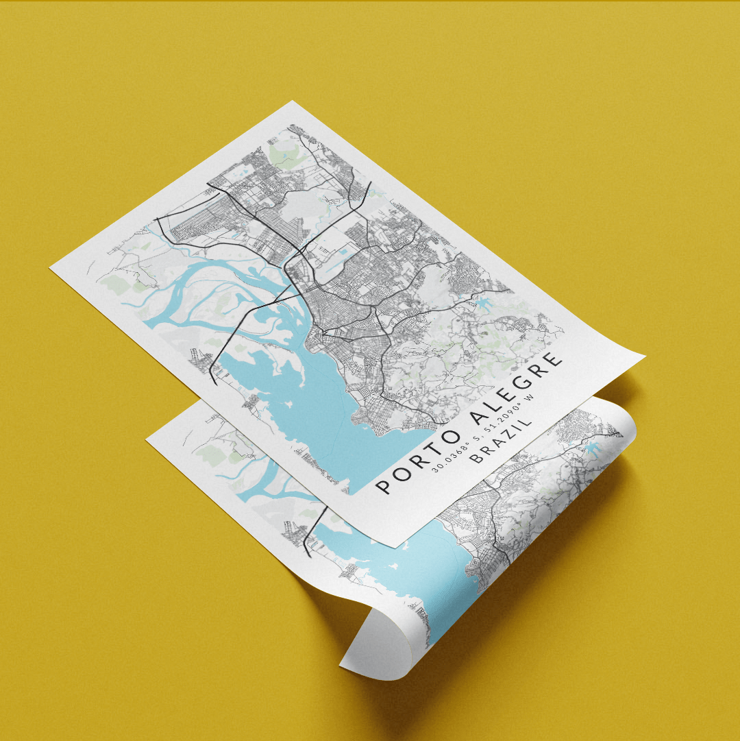 Porto Alegre City Street Map Posters - 98typesSur america Maps