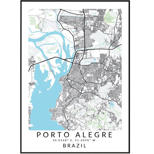 Porto Alegre City Street Map Posters - 98typesSur america Maps