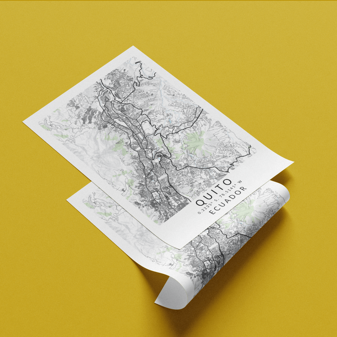 Quito Ecuador City Street Map Posters - 98typesSur america Maps