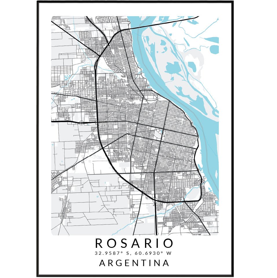 Rosario ARGENTINA City Street Map Posters - 98typesSur america Maps