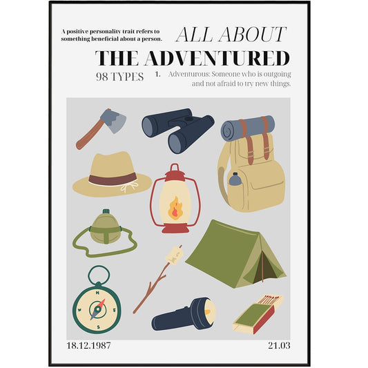 The Adventured Personality Poster - 98typesthe Personality Poster