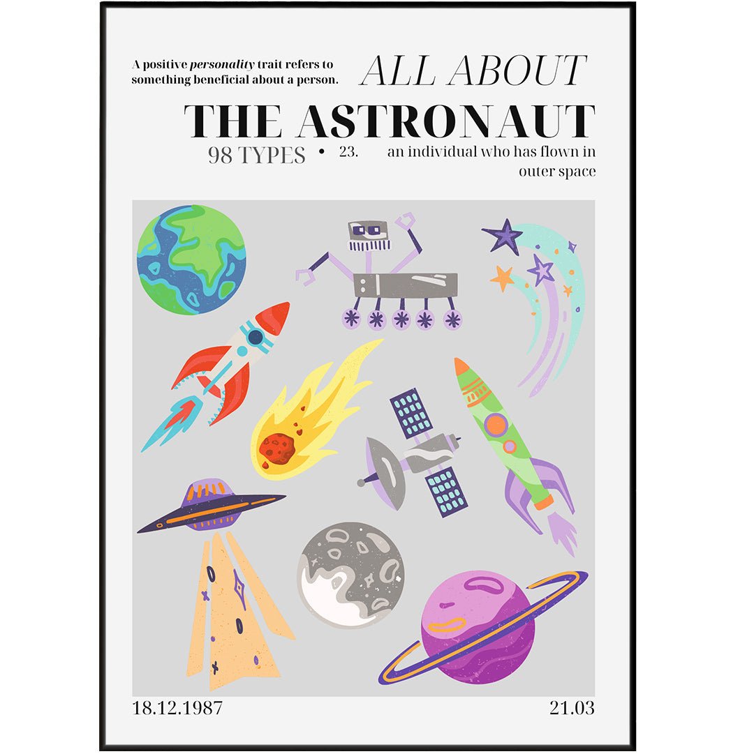 The Astronaut Personality Poster - 98typesthe Personality Poster