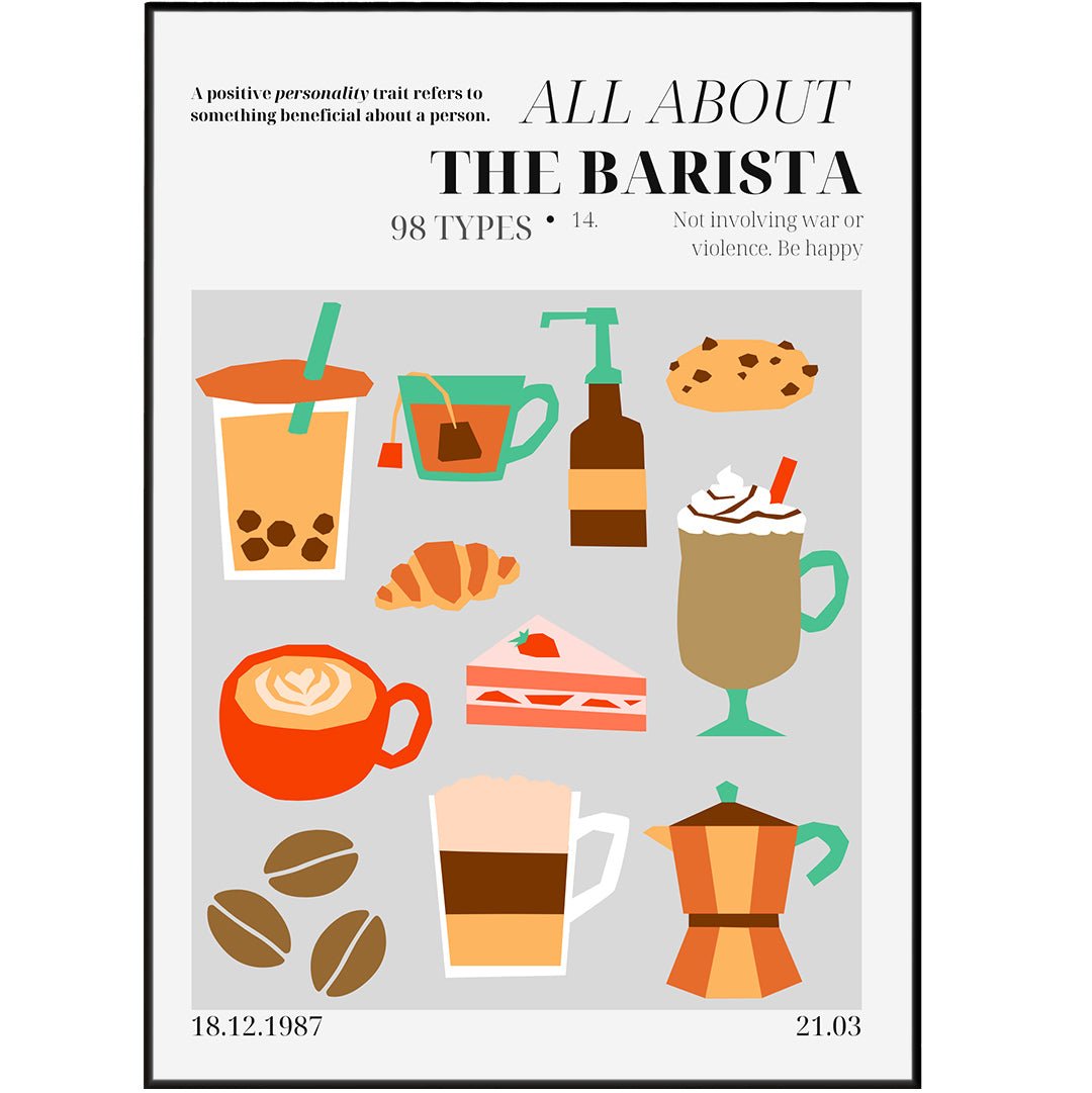 The Barista Personality Poster - 98typesthe Personality Poster