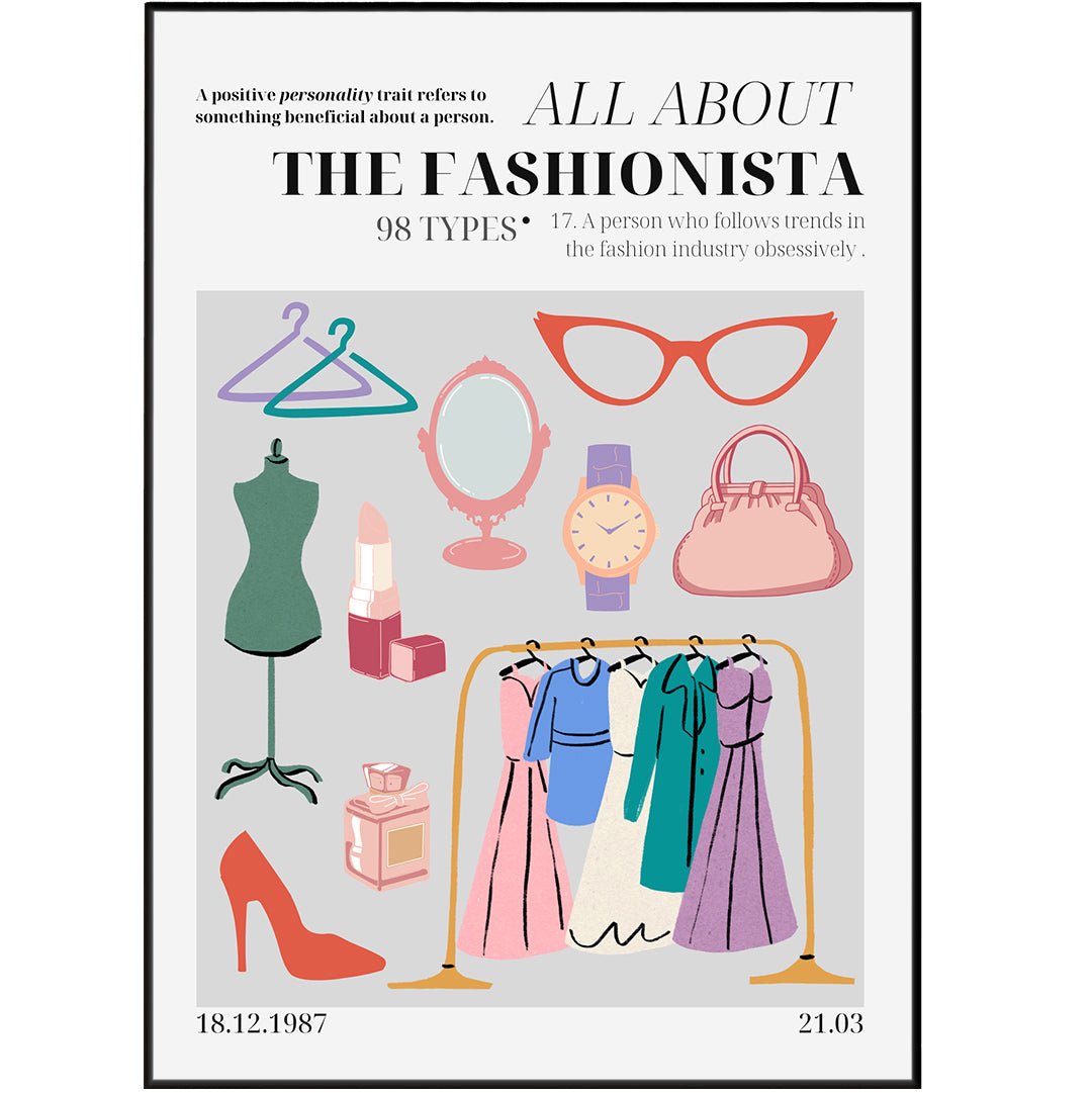 The Fashionista Personality Poster - 98typesthe Personality Poster