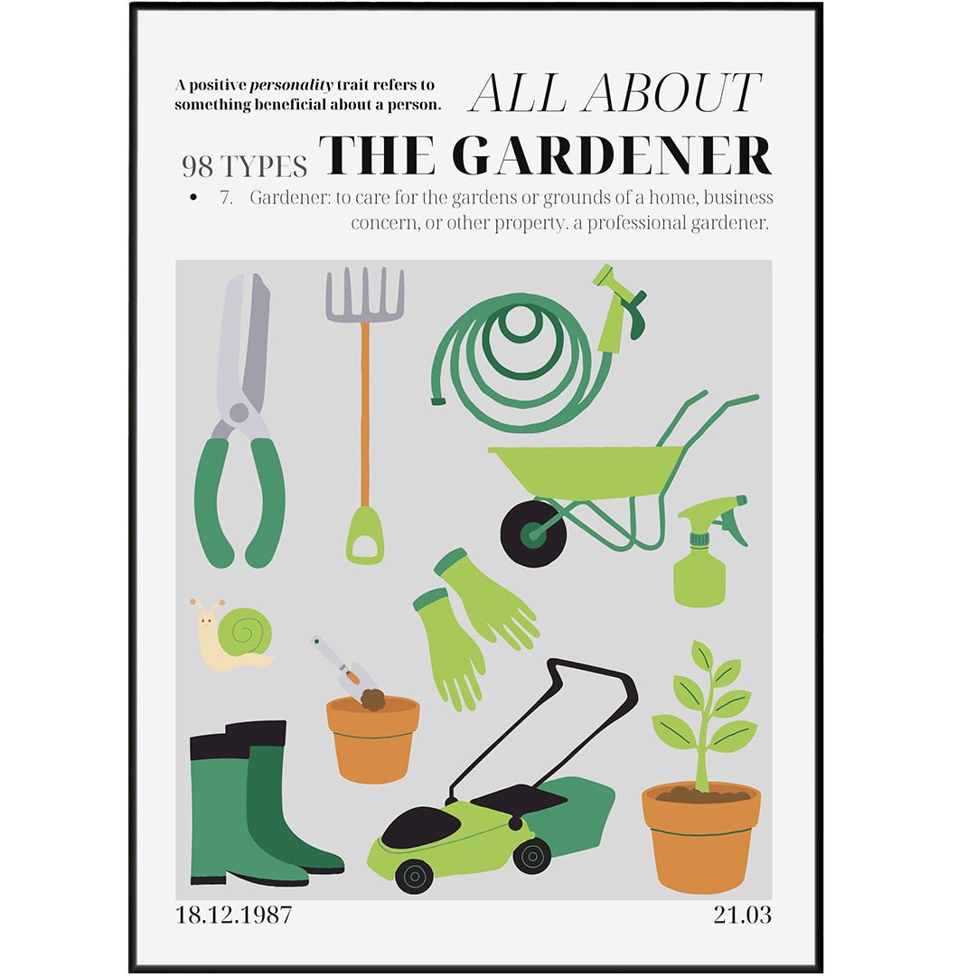 The Gardener Personality Poster - 98typesthe Personality Poster