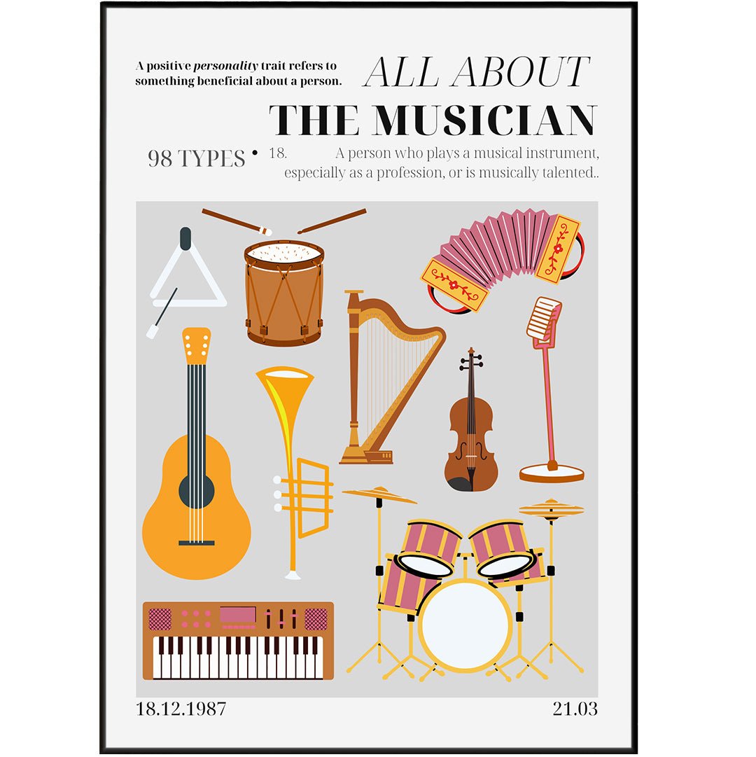 The Musician Personality Poster - 98typesthe Personality Poster