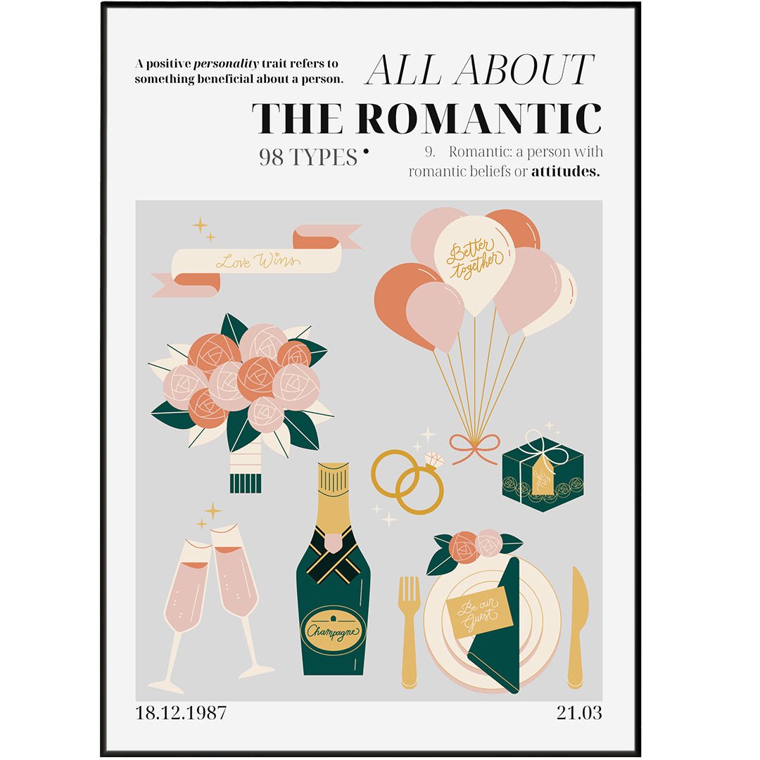 The Romantic Personality Poster - 98typesthe Personality Poster