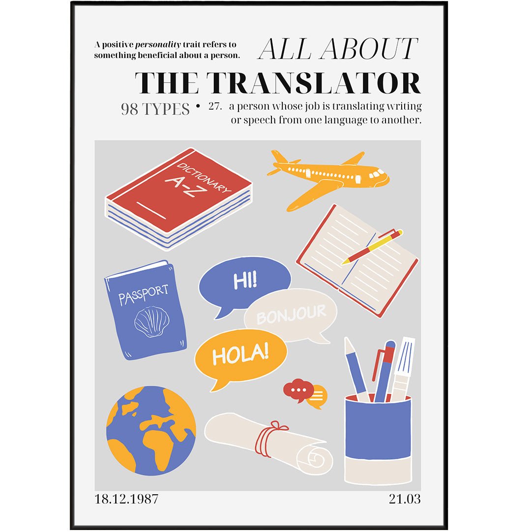 The Translator Personality Poster - 98typesthe Personality Poster
