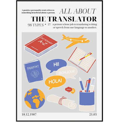 The Translator Personality Poster - 98typesthe Personality Poster