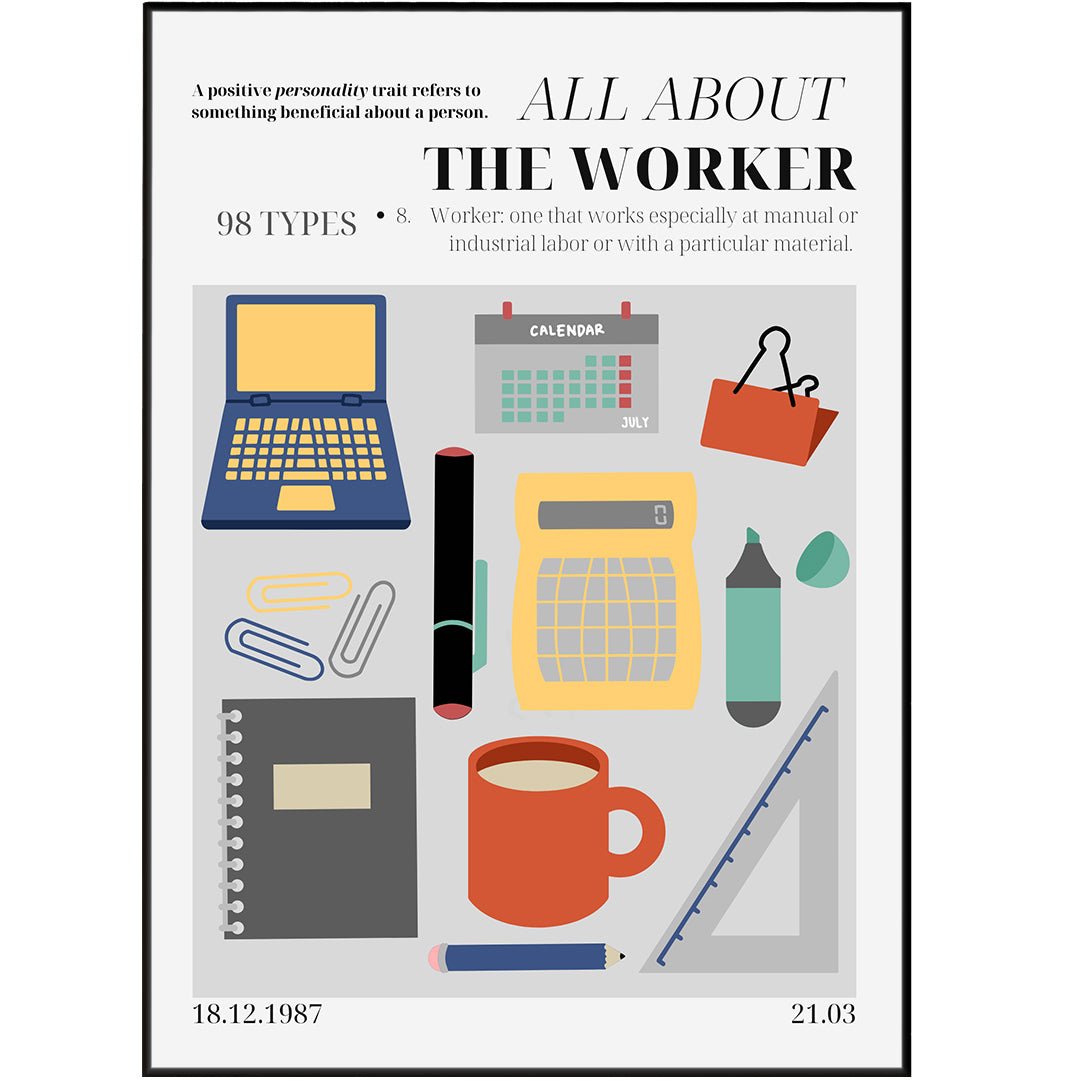 The Worker Personality Poster - 98typesthe Personality Poster