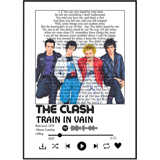 The Clash Train in Vain song lyric print wall art by 98types