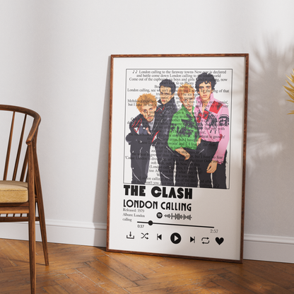 The Clash London Calling song lyric print wall art by 98types