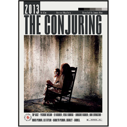 The Conjuring 2013 James Wan film poster print UK — Patrick Wilson Vera Farmiga Ed Lorraine Warren haunted house wall art 260gsm printed in England