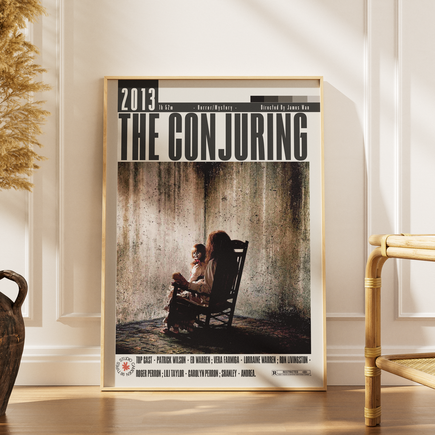 The Conjuring 2013 James Wan film poster print UK — Patrick Wilson Vera Farmiga Ed Lorraine Warren haunted house wall art 260gsm printed in England