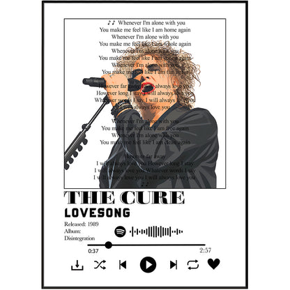 The Cure Lovesong song lyric print wall art by 98types