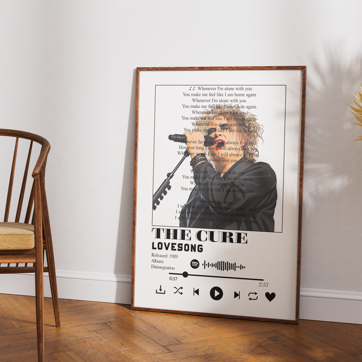 The Cure Lovesong song lyric print wall art by 98types