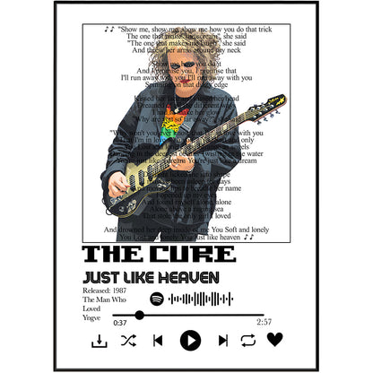 The Cure Just Like Heaven song lyric print wall art by 98types