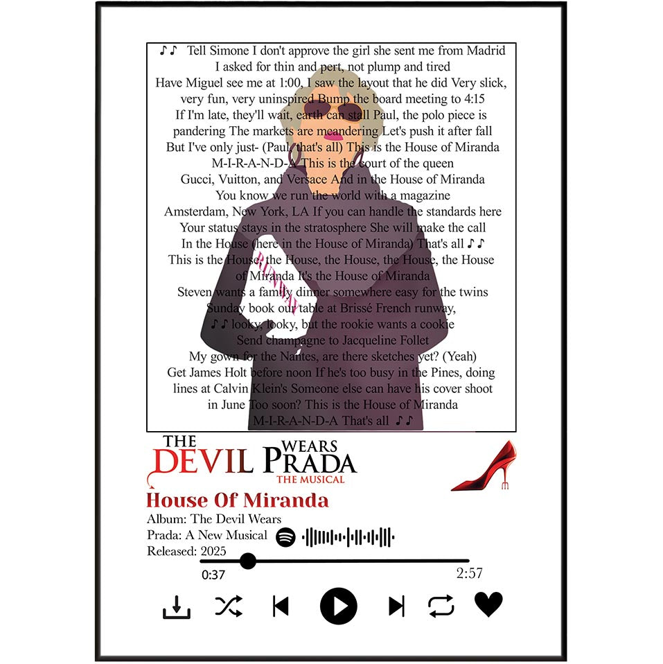 The Devil Prada – House of Amanda Lyrics Poster
