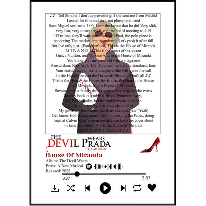 The Devil Prada – House of Amanda Lyrics Poster