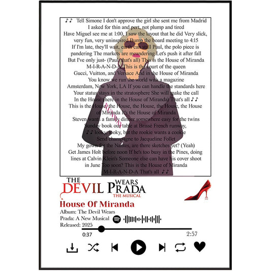 The Devil Prada – House of Amanda Lyrics Poster