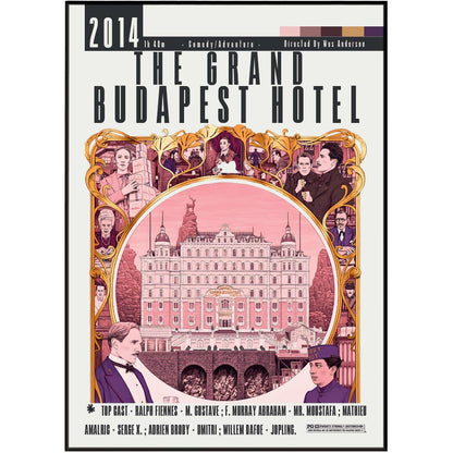 The Grand Budapest Hotel Wes Anderson film poster art print UK