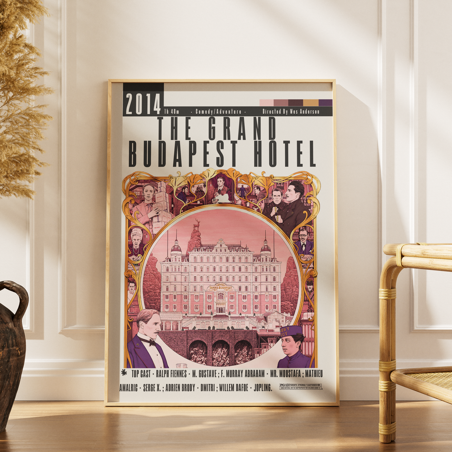 The Grand Budapest Hotel Wes Anderson film poster art print UK