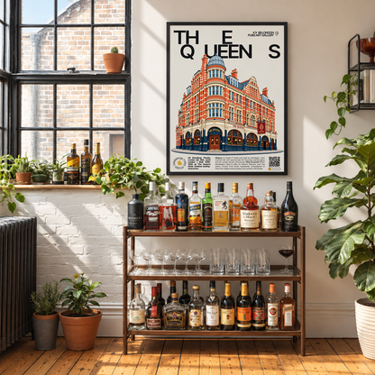The Queens Poster | Primrose Hill London Pub Art Print