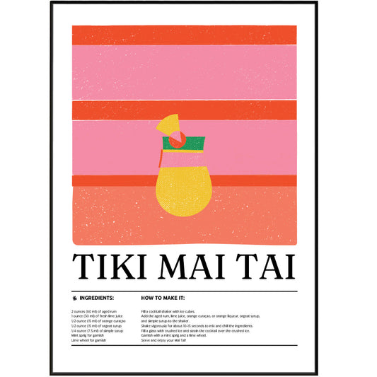 Tiki mai tai Cocktail Posters
