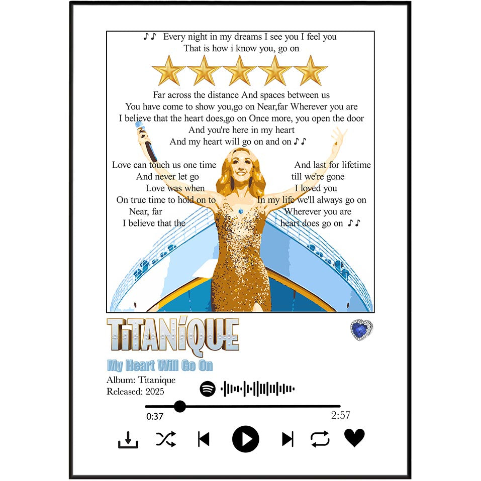 Titanique - My Heart Will Go On Lyrics Posters